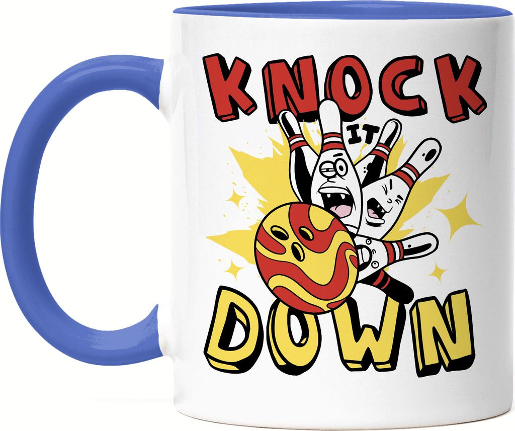 Knock Down Tasse Blau Bowlingbahn Kegelbahn Kegeln Bowling Spiel Sport Pins Freizeit Hobbie Freizeit Bahn