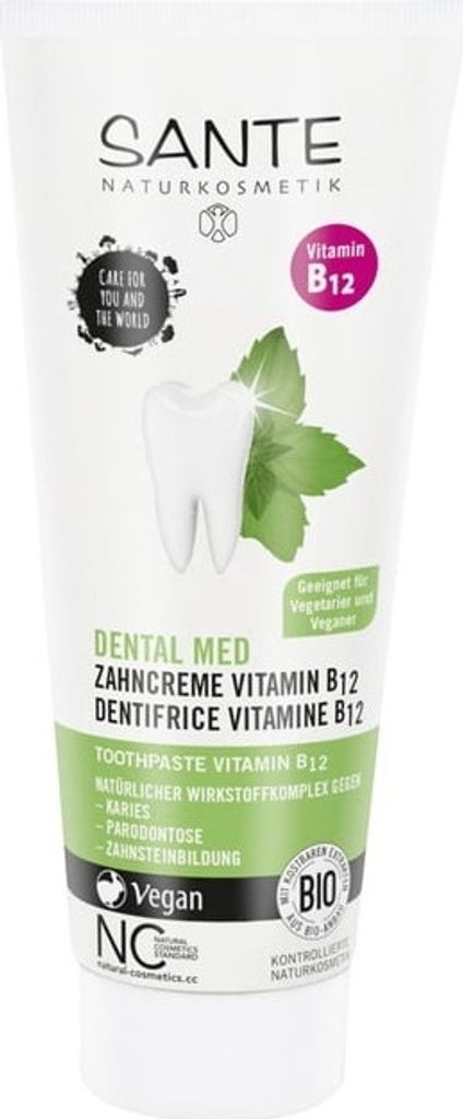 ZUBNÁ PASTA S VITAMÍNOM B12 A FLUORIDOM ECO 75 ml - SANTE Obrázok produktu 