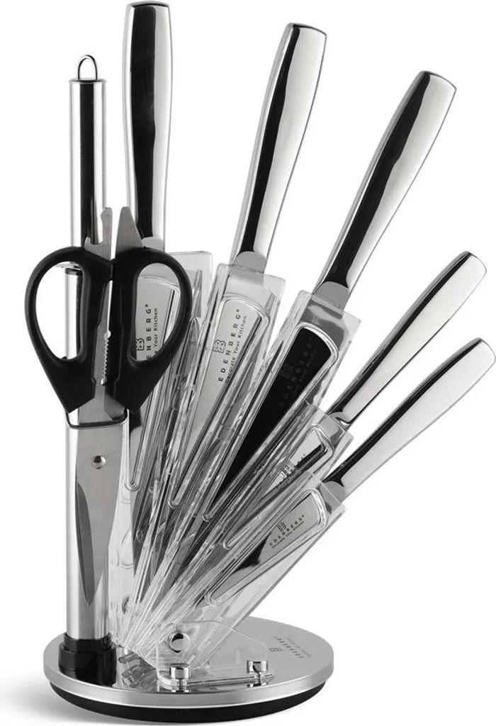 Set Coltelli 8 Pezzi Acciaio Inox High-Performance Ceppo Rotante - 1