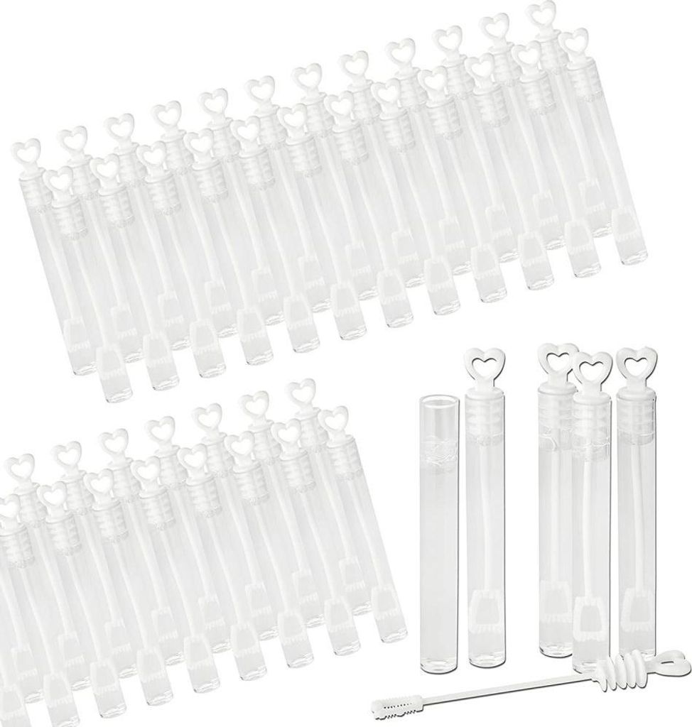 Kreatives Geschenk für Hochzeitsgäste: Liebes-Reagenzglas-Seifenblasenflasche (leer) mit Herzgriff