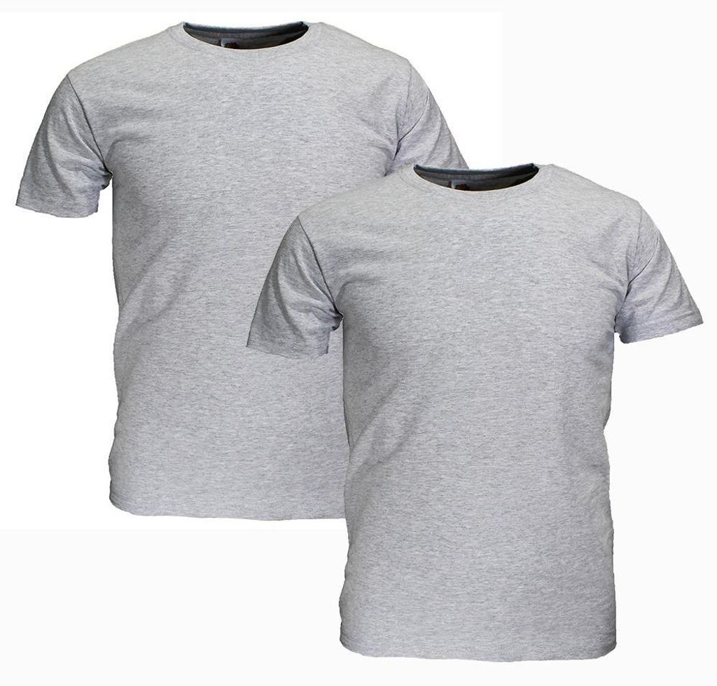 Fruit Of The Loom GROßE GRÖSSEN Blanko-Baumwoll-T-Shirts im 2er-Pack Grau - 3XL