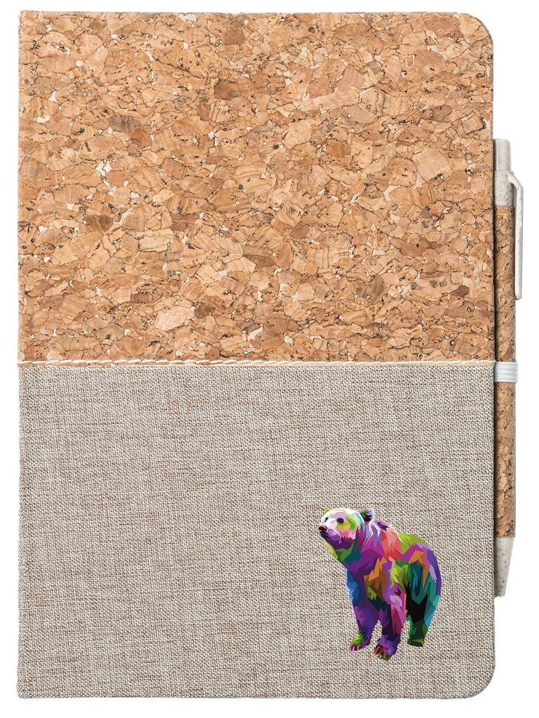 Huuraa Notizbuch A5 Bär Colorful 80 Blatt inkl. Kugelschreiber Tagebuch Geschenkidee