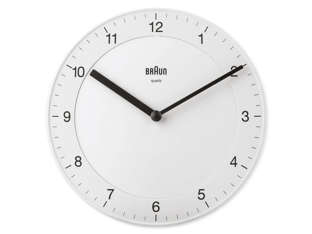 Braun BC06W Orologio da Parete Bianco: Design Classico e Silenzioso