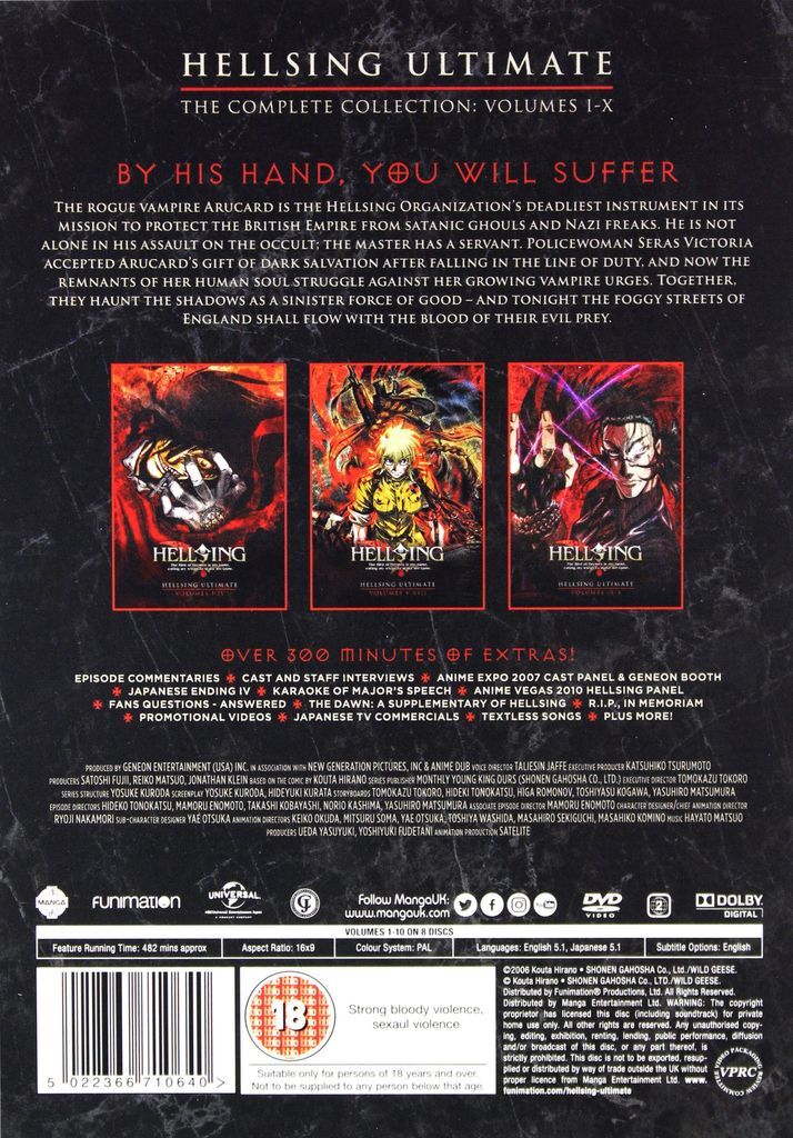 Hellsing Ultimate - Volume 1-10 Complete Collection [9DVD] Produktbild 