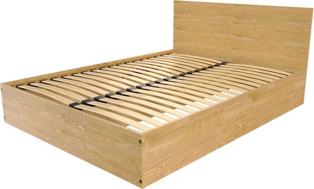Bettkasten 2 Sitzer aus Holz mit Kopfteil - 160x200 - Honig