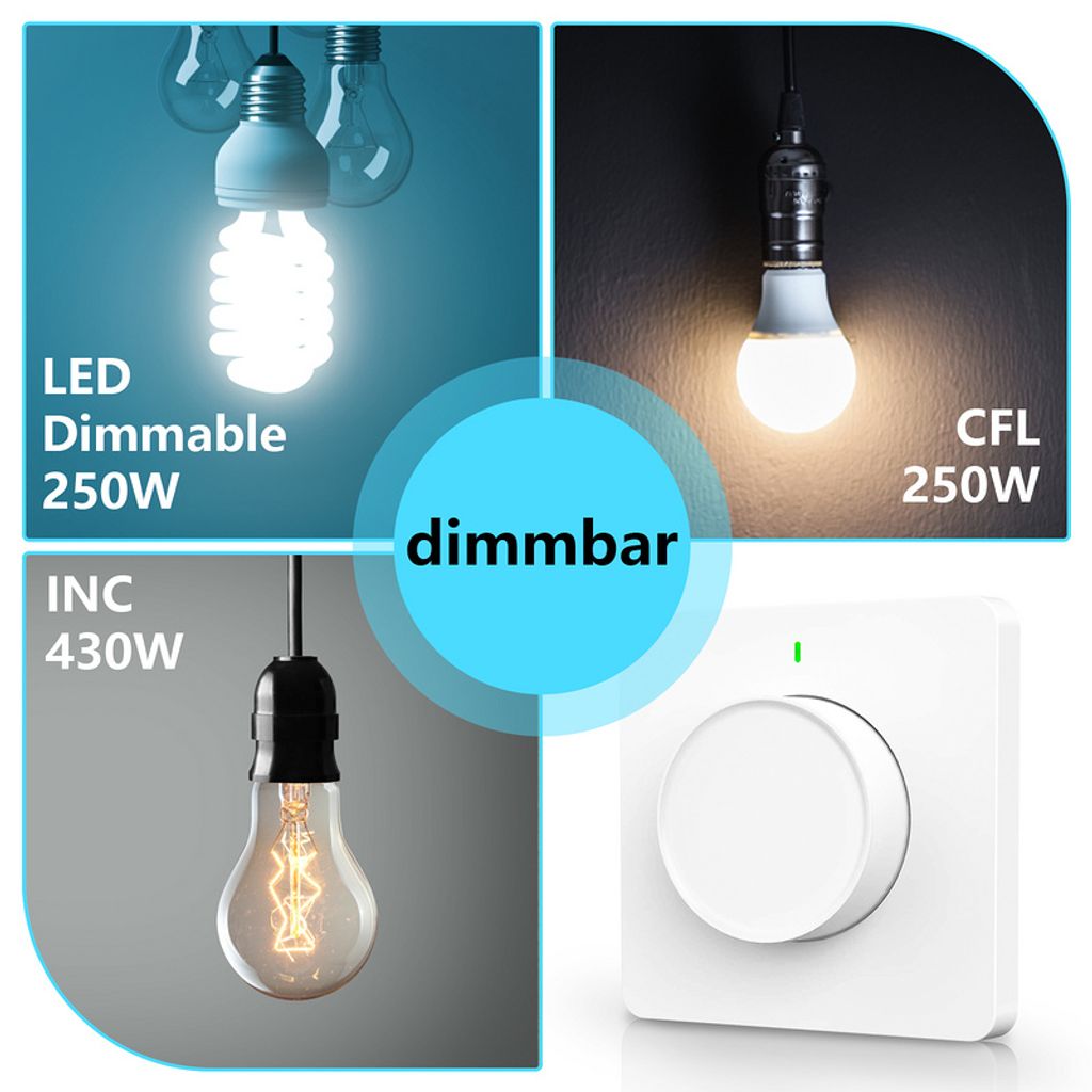 Dimmer Lichtschalter Smart Home Installation Touch LED Leuchtmittel Google 
