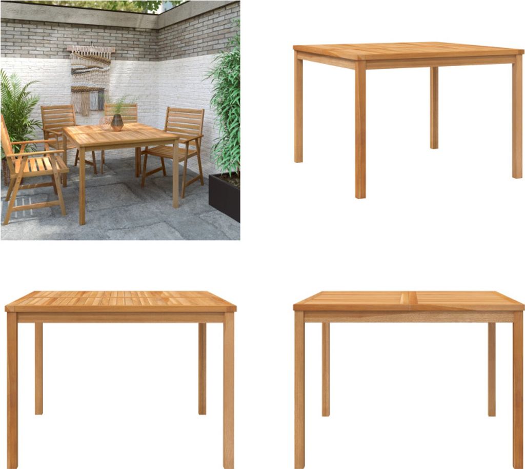 vidaXL Garten Esstisch 110x110x77 cm Massivholz Teak - Esstisch - Esstische - Holztisch - Holztische