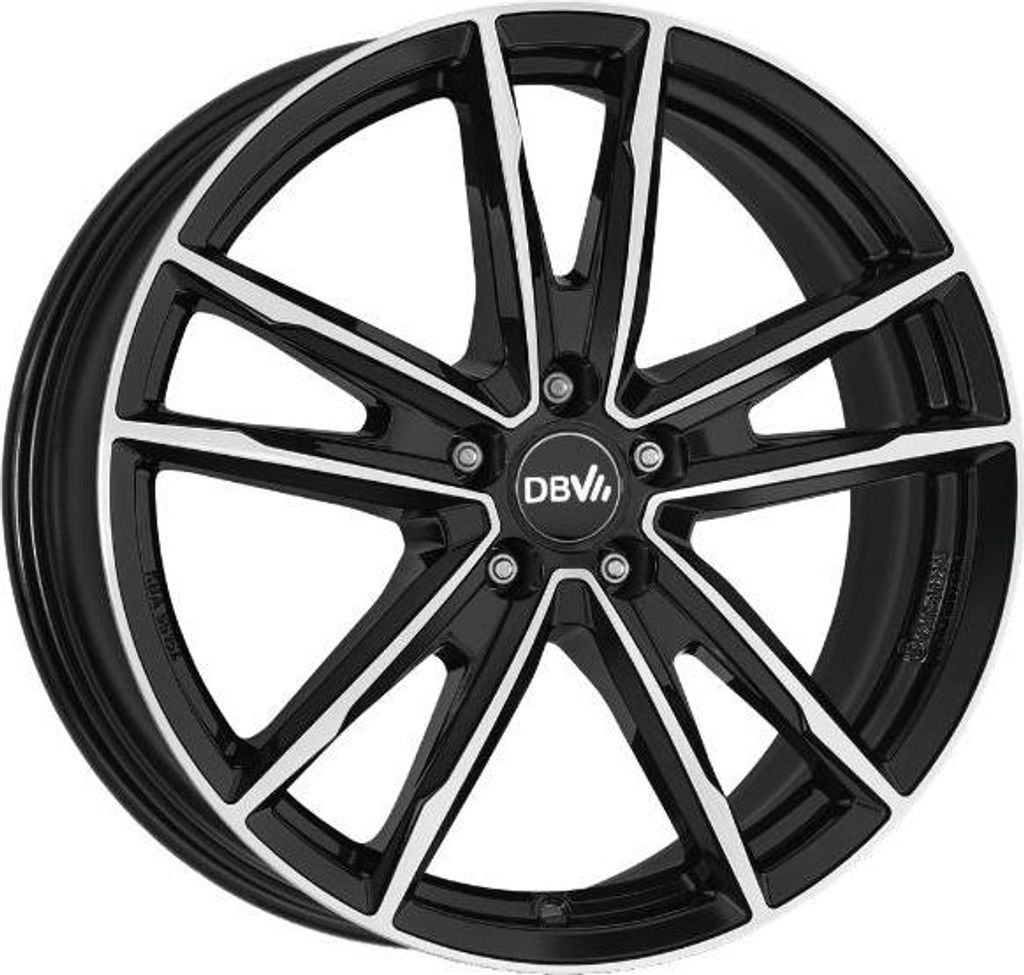 17 Zoll Alufelge DBV FLORIDA KF DARK 6,5x17 5/112 ET46 schwarz glänzend, front poliert Felge