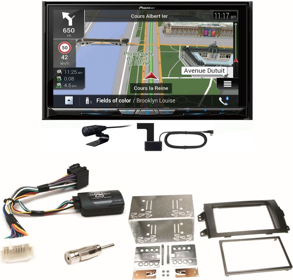 Pioneer AVIC-Z930DAB Navigation Bluetooth Einbauset für Suzuki SX4 Fiat Sedici