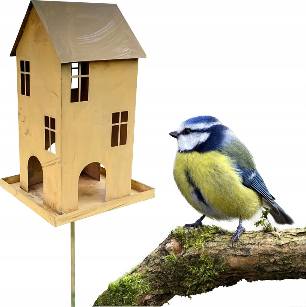 KAPAGA | Vogelhaus auf Ständer ROST | Dekoratives Vogelhaus mit EKO Rost | Ideal für Garten, Balkon und Terrasse | Wetterfestes und Rustikales Fu...