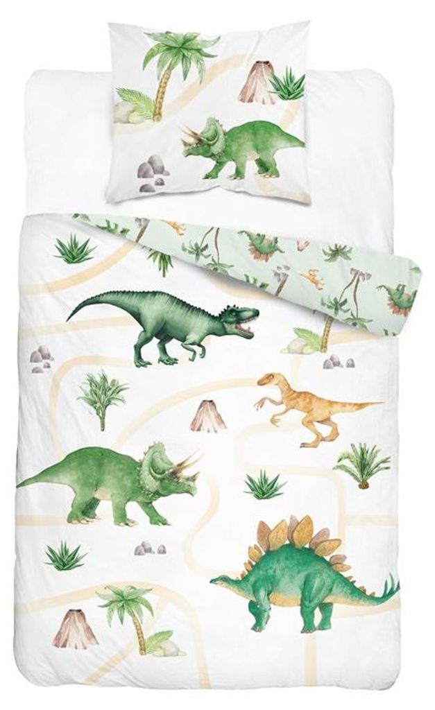 Bettwäsche, Baumwollbettwäsche für Kinder 160x200 5704a Dinosaurier