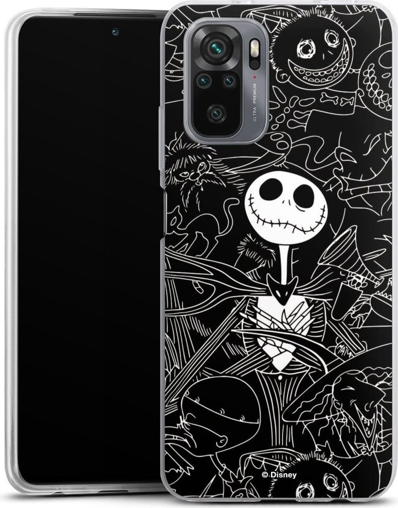 DeinDesign Slim Hülle für Xiaomi Redmi Note 10 4G Silikon Case Ultra Dünn Handyhülle Disney Halloween Nightmare Before Christmas