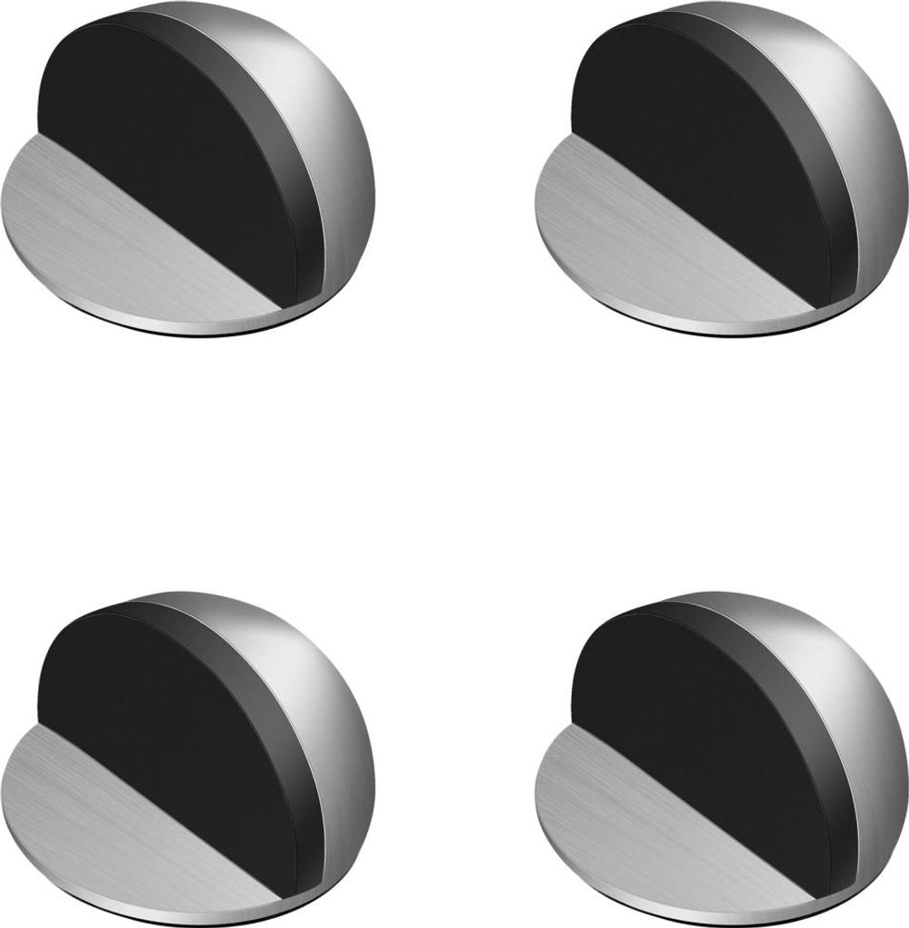Türoberteil aus Edelstahl, ohne Lochung, ohne Lochung, Doppelloch, gebürstetes Silber, 4 Stück