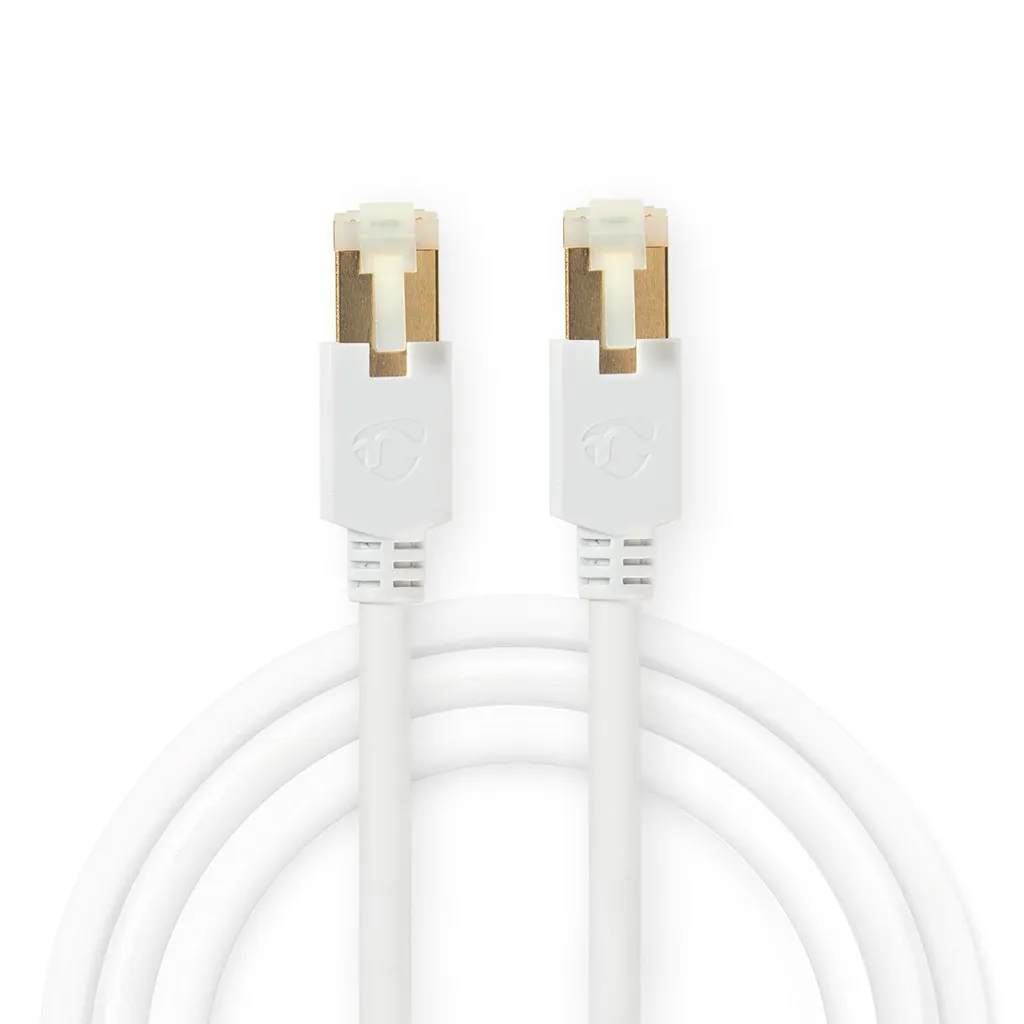 Cavo di rete CAT6 | RJ45 maschio | RJ45 maschio | F/UTP | 5,00 m | Rotondo | LSZH / PVC | Bianco | Scatola con finestra