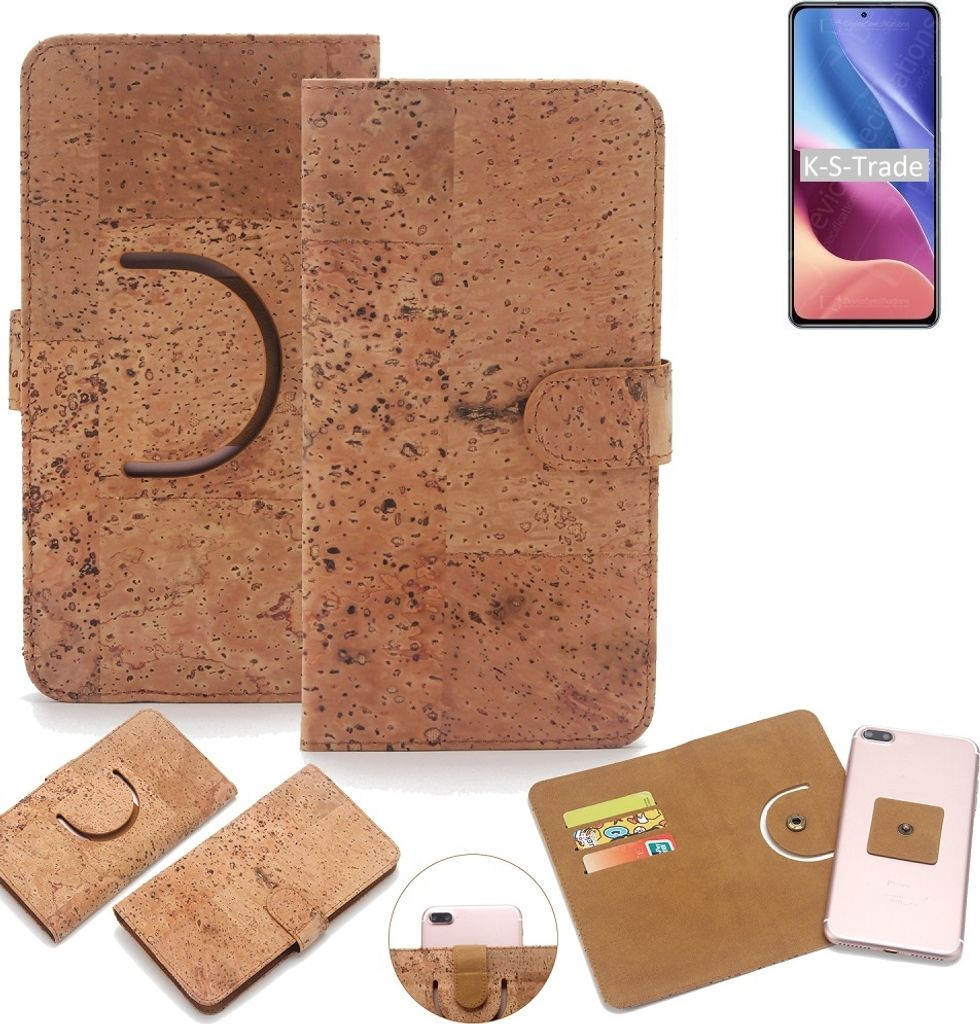 K-S-Trade Handy Hülle Schutz Hülle kompatibel mit Xiaomi Redmi K40 Pro Handyhülle Schutzhülle Korkhülle Kork-Hülle 1x