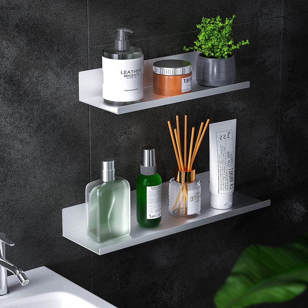 Bestdon Duschregal Badezimmerregal ohne Bohren 2er Set Badezimmerregale Duschkorbregale Wandregal Duschregal Selbstklebend Platz Aluminium Shampoo Hal