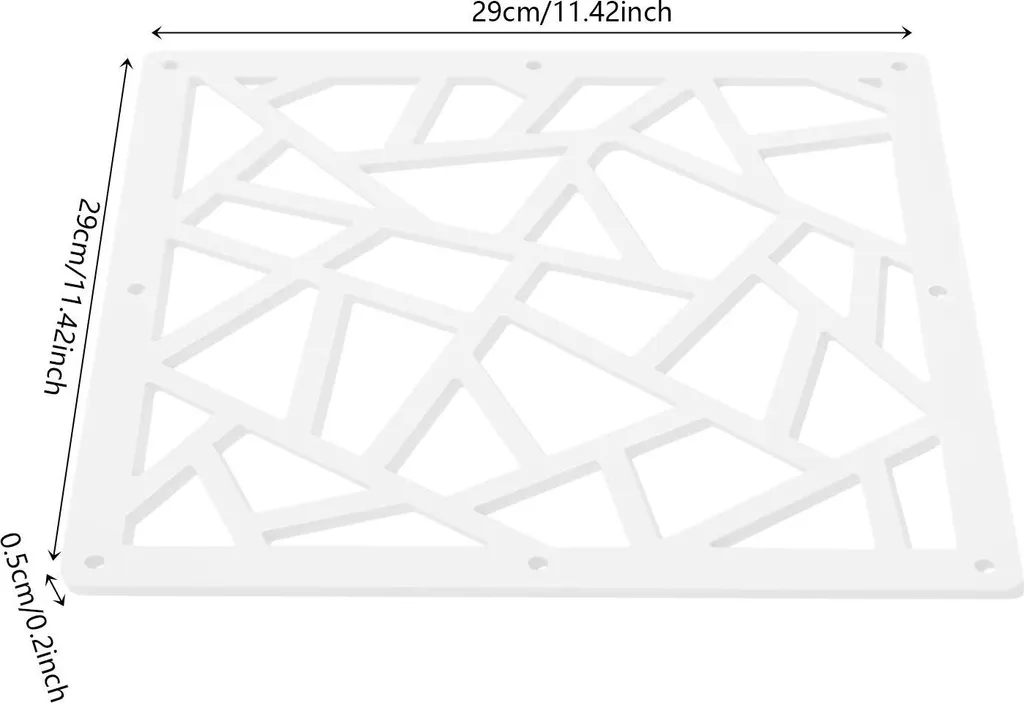 Divisorio sospeso - Set di pannelli Geometria irregolare - 12 pezzi - Motivo traforato - Pannello in PVC legno-plastica - 29×29×0,5 cm per pannello - Montaggio a parete - Rosso