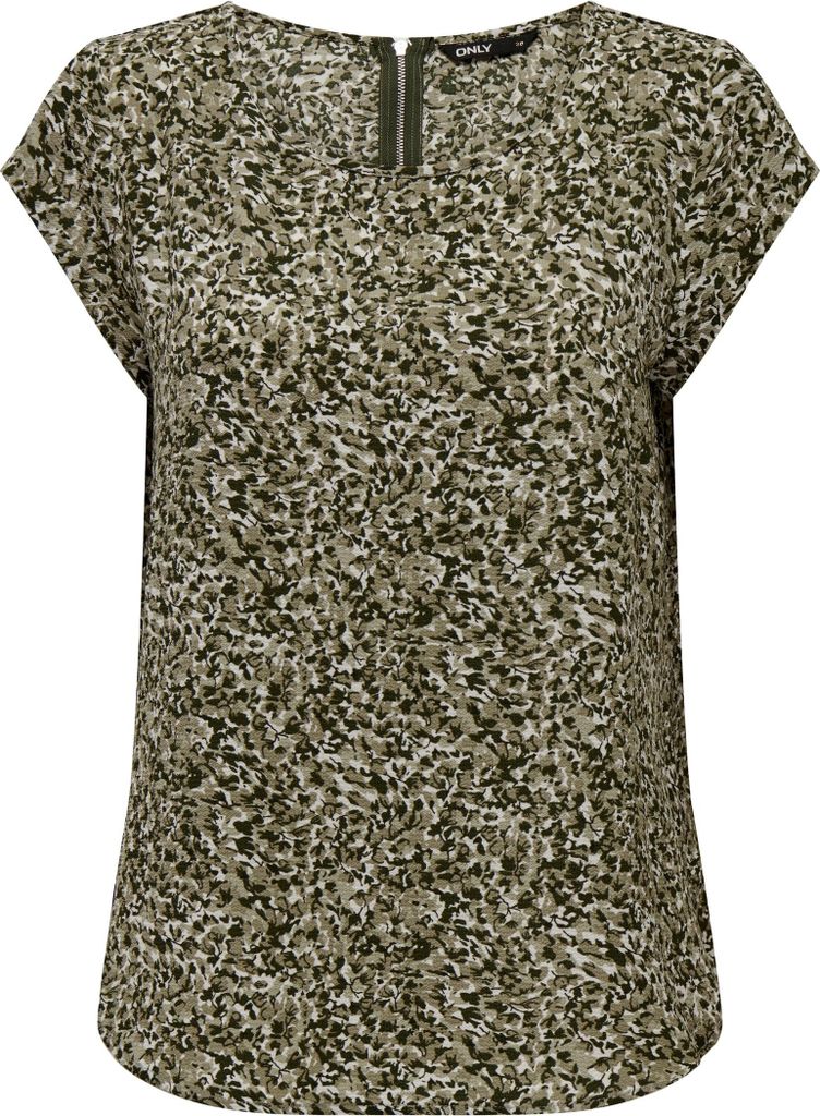 Print Kurzarm Bluse Basic Rundhals Blouse Shirt Oberteil ONLVIC | 34