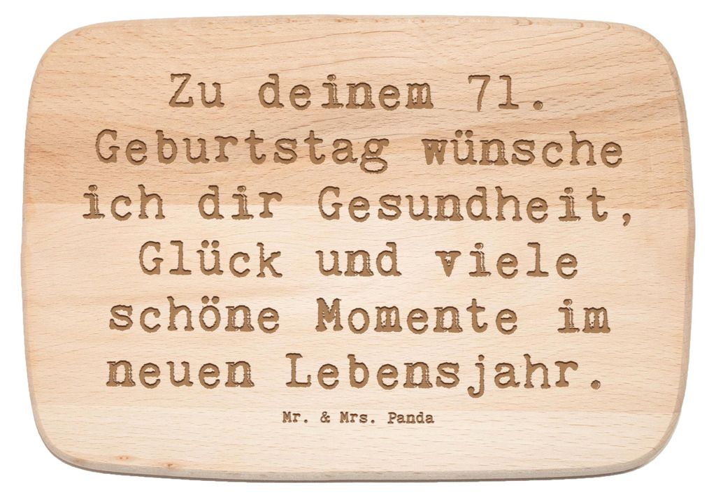 Mr. & Mrs. Panda Küchenbrett Holz Spruch 71. Geburtstag - Transparent - Geschenk, Schneidebrett, neues Lebensjahr, Geburtstagsfeier, schneidbrett,...