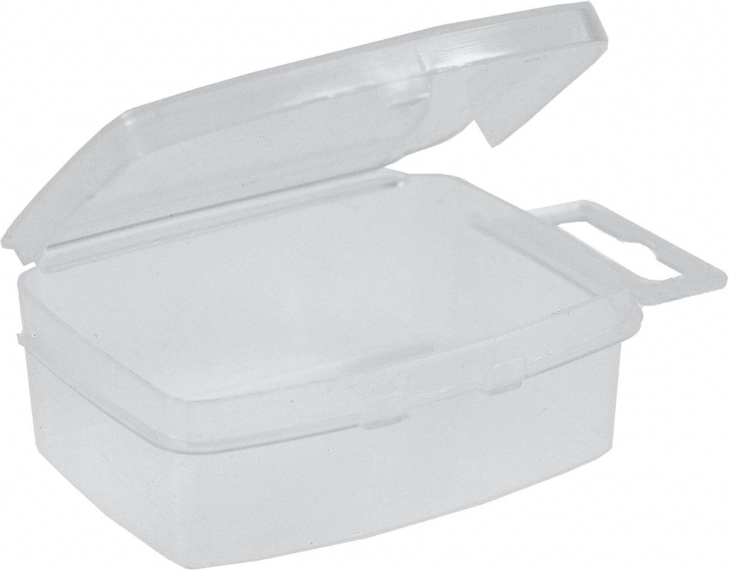 12 Verpackung Behälter Sortierbox aus Kunststoff 3,5x5x2cm mit Aufhängung