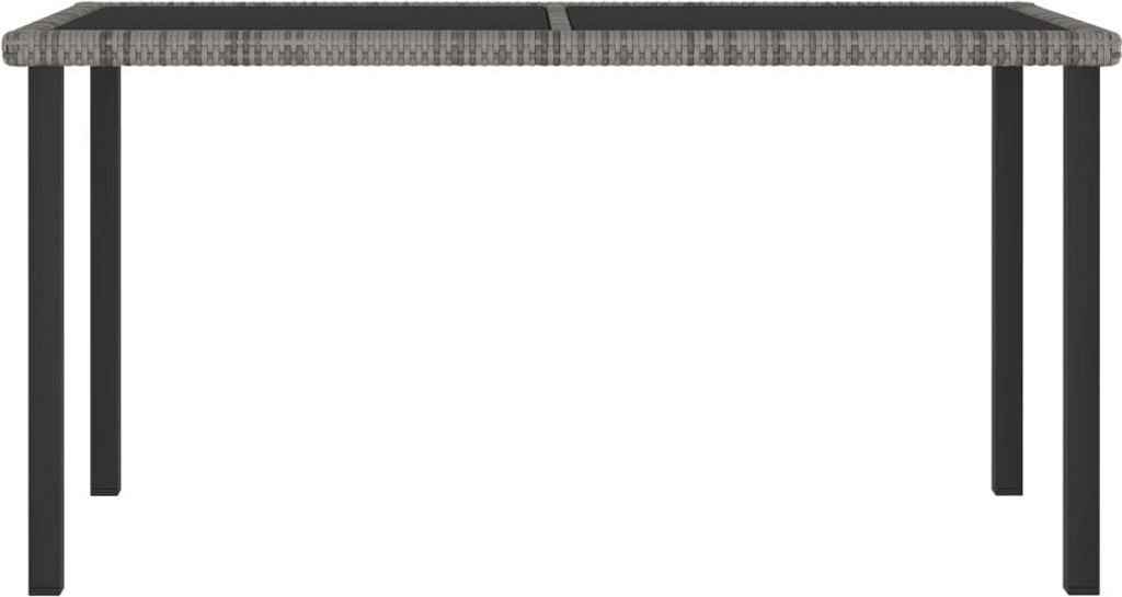 vidaXL Garten-Esstisch Grau 140x70x73 cm Poly Rattan