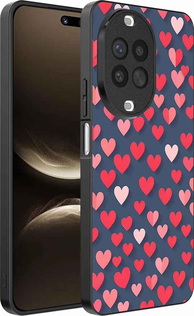 Custodia Antiurto Huawei Nova 14 Ultra - Stampa Cuore Rosa Rosso