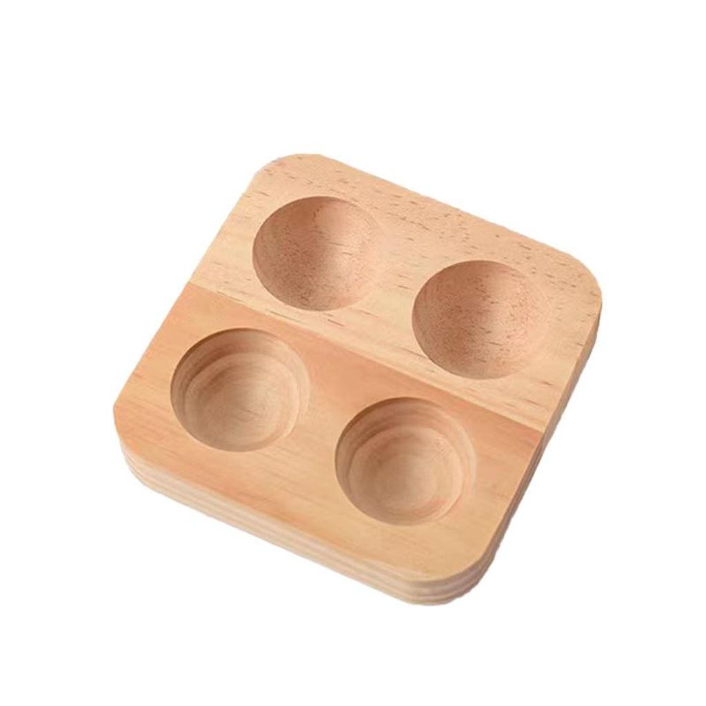 3er-Set Holz Eierhalter, Stapelbar, Mehrschichtig Küchenregal, Handgefertigt, Eier Aufbewahrung, 4 Fächer