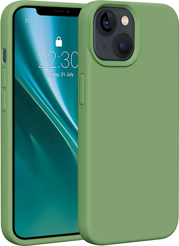 Custodia Etteri per iPhone 14 Verde Chiaro - Silicone Liquido 6.1"