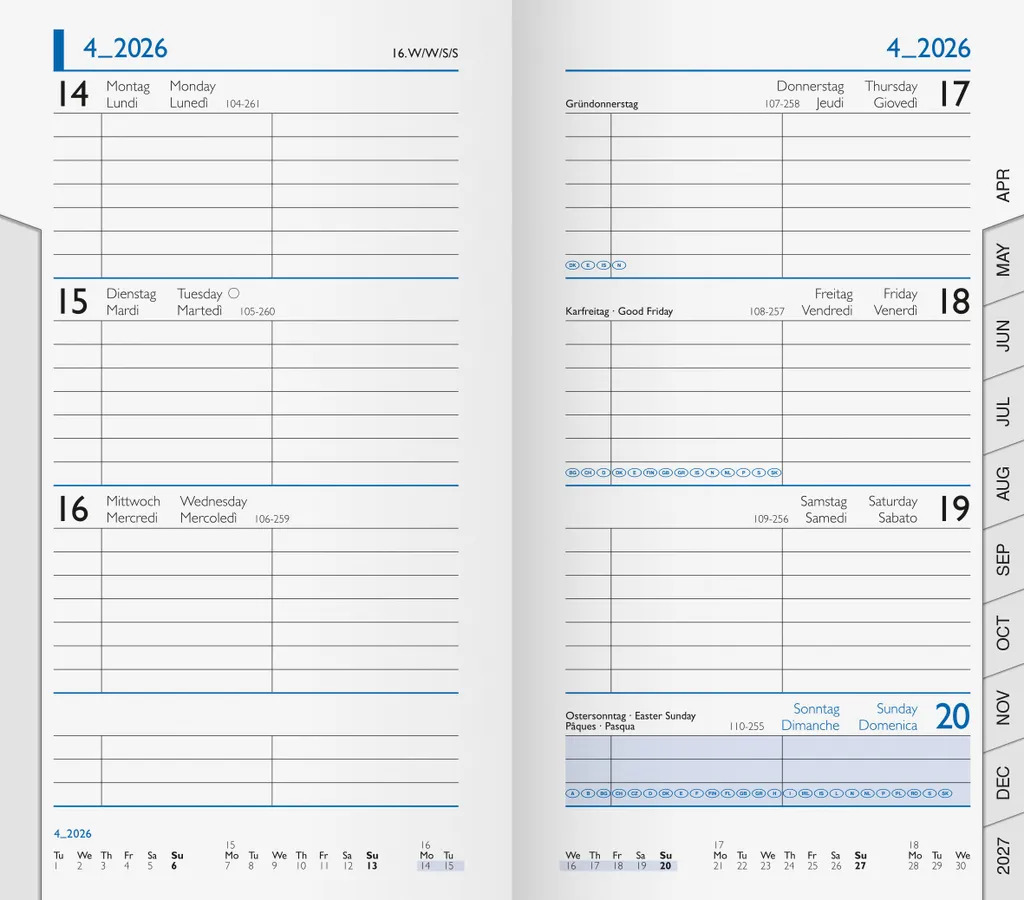Calendrier de poche portable 9x15cm pour organiser vos rendez-vous
