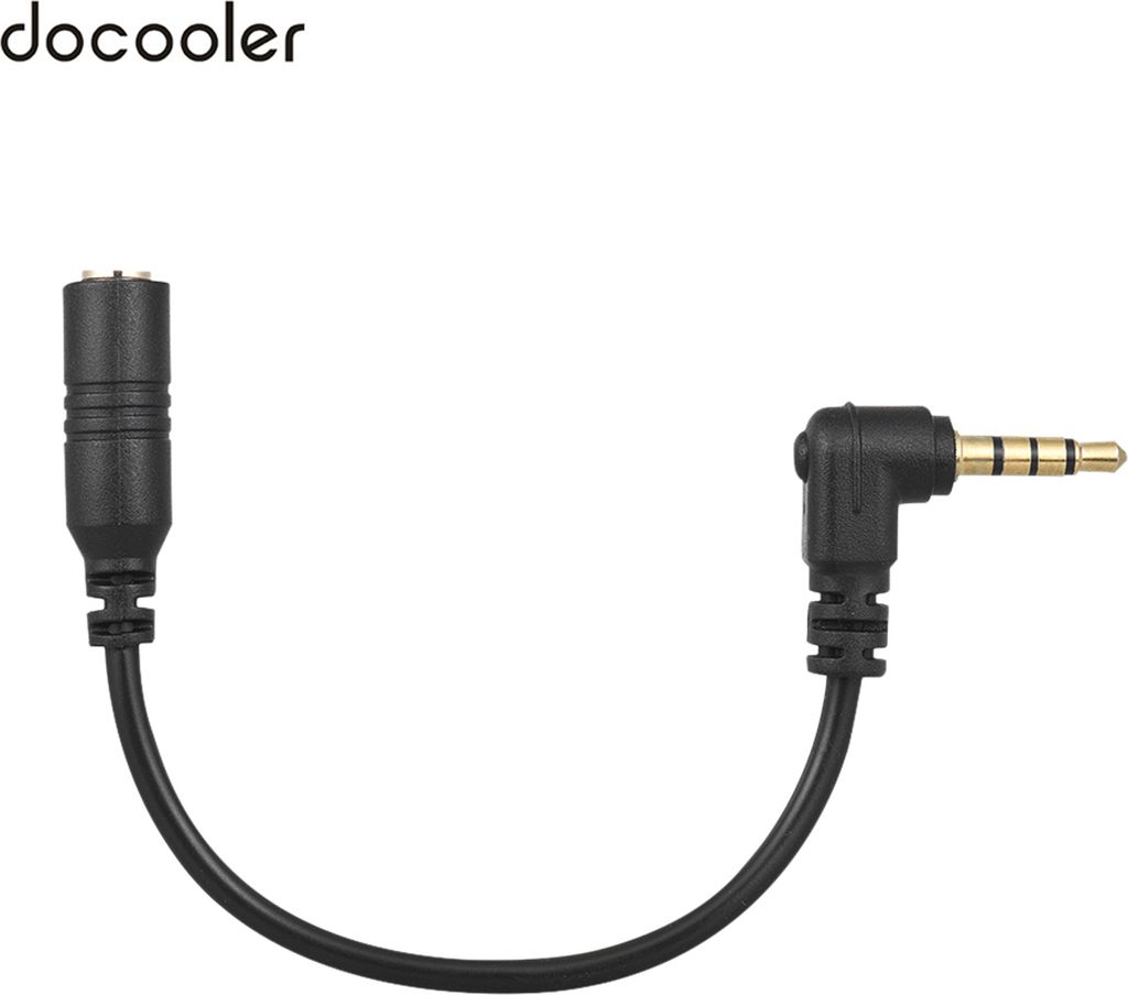 Docooler EY-S04 3,5 mm 3-poliger TRS-Buchse bis 4-poliger TRRS-Stecker 90-Grad-rechtwinkliger Mikrofonadapter Kabel Audio-Stereo-Mikrofonkonverter ...