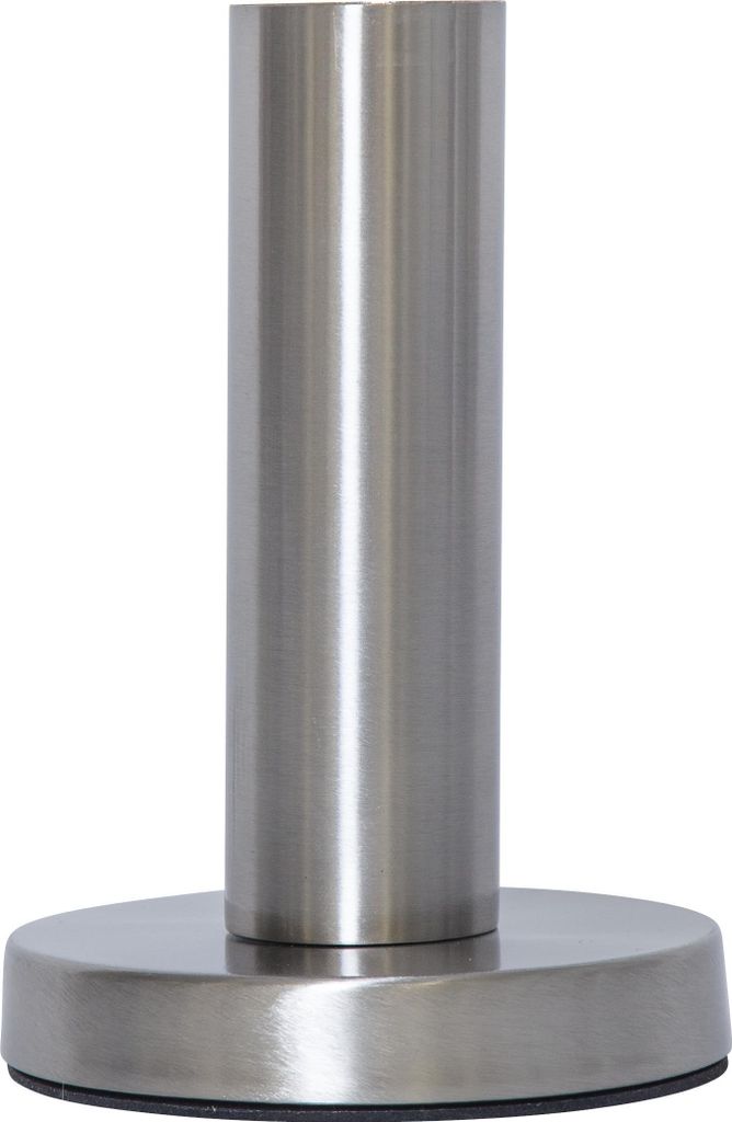 Hohe Lampenbasis Glans mit E27 Fassung Metall gebürstet silber H 17cm