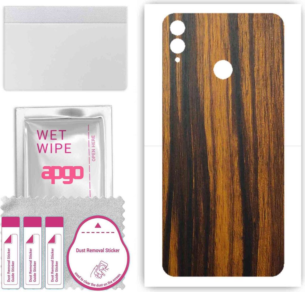 apgo Rückseite Schutzfolie, Skin, kompatibel mit Honor 8X, Hinten Displayschutzfolie aus Vinylfolie, kratzfest, einfache Montage - Tigerwood