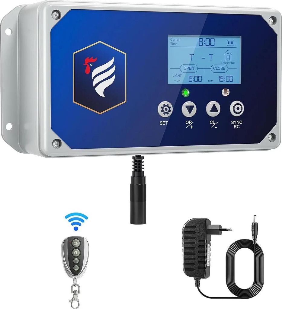 Automatische Hühnerstalltür, LCD-Timer, Fernbedienung, E