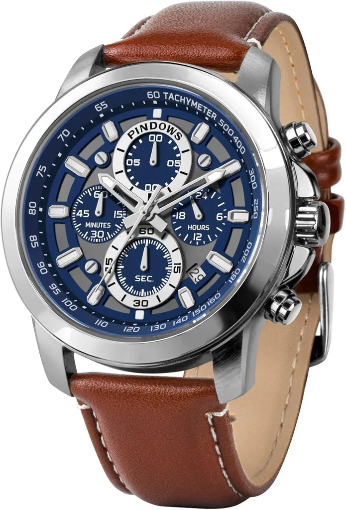 Orologio Uomo Tempo Libero: Cronografo al Quarzo Resistente all'Acqua 2024