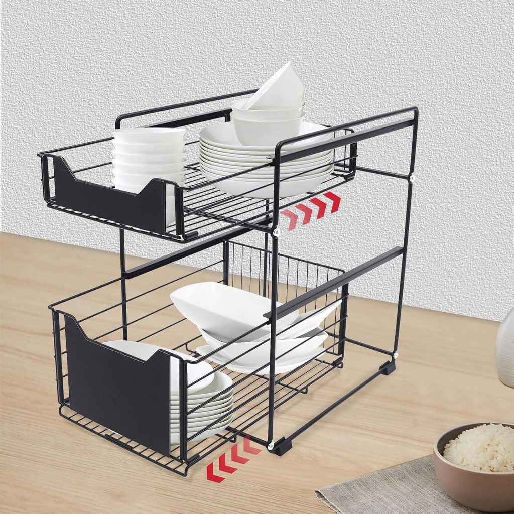Gran Vida - Küchenschrank Organizer mit Ausziehbaren Körben - Modernes Design - Rutschfest