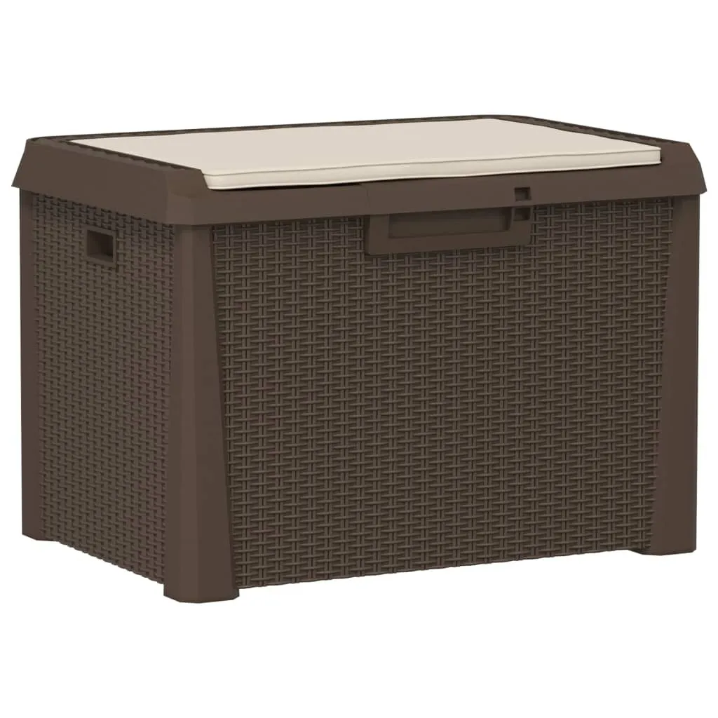 Coffre de rangement de jardin 125 L pour balcon avec coussin inclus
