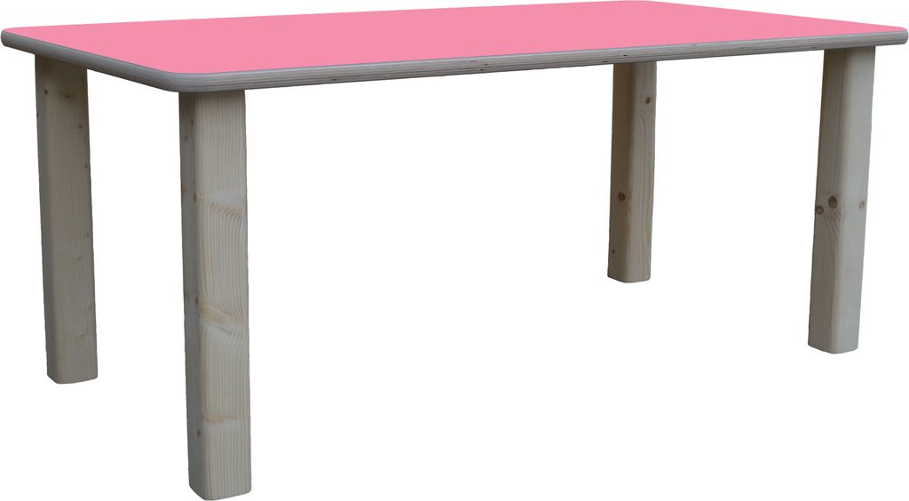 ELI Kindertisch - mit Bunter Tischplatte - 58cm x 110cm - Rosa