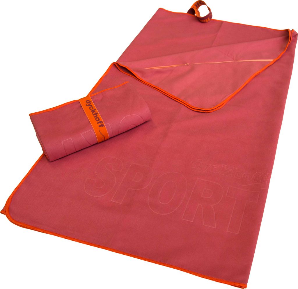 Dyckhoff Mikrofaser Handtuch mit Reißverschluss koralle 60,0 x 120,0 cm