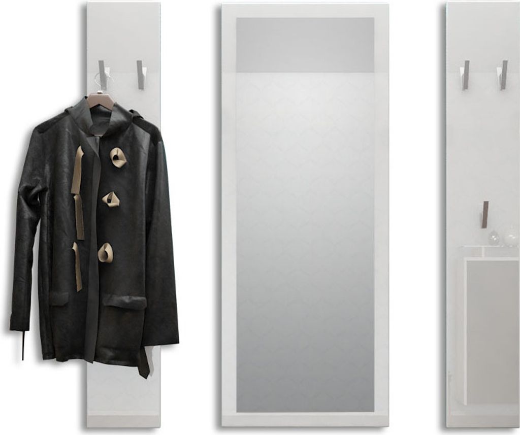 Vladon Garderobenset Garderobe Spot, Germany, in Weiß Hochglanz
