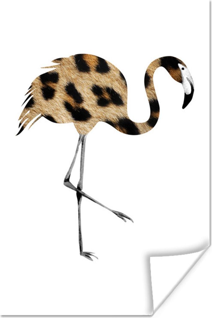 MuchoWow Poster Flamingo - Pantherdruck - Tier 80x120 cm - Papierdruck