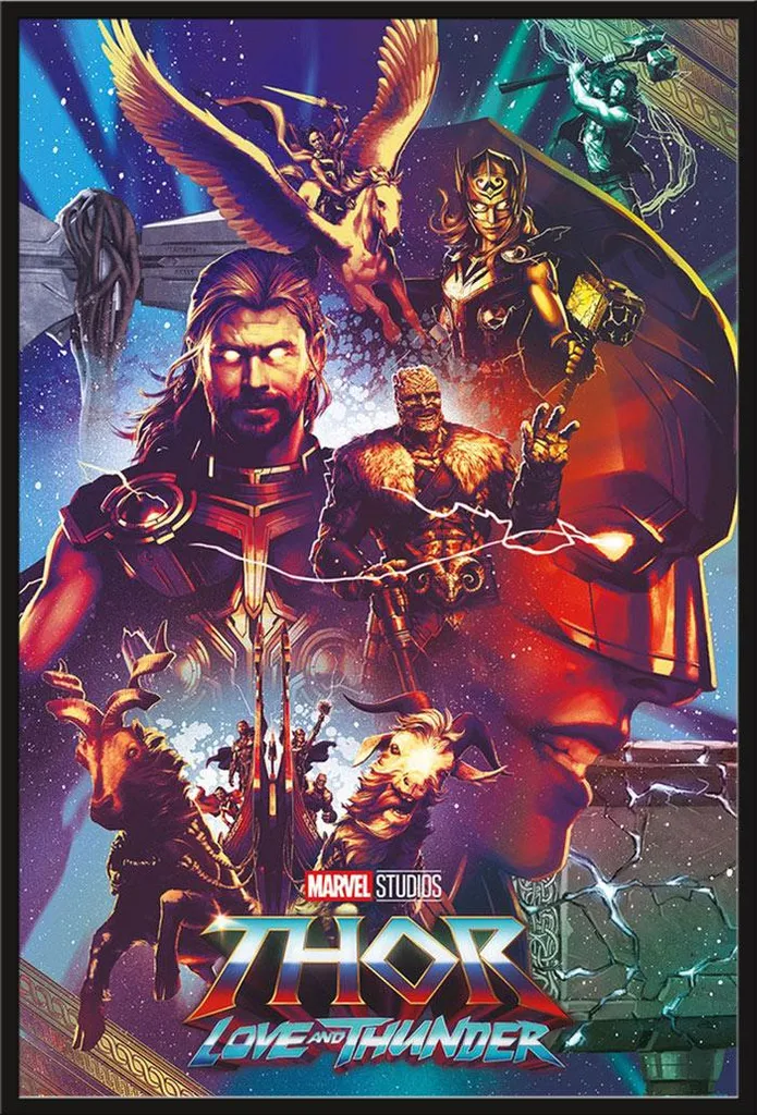 Cadre Shinsuke avec affiche Thor Love and Thunder vitre acrylique noir