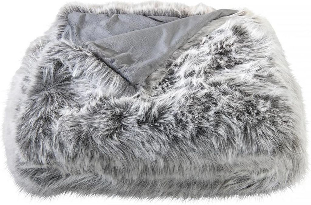 Webpelzdecke Felldecke Kuscheldecke Plaid 150x200 Silberwolf grau 40173
