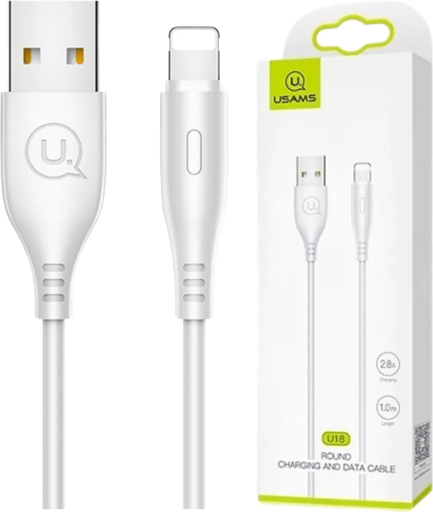 Offerta Cavo Lightning USAMS U18: 2A Fast Charge 1m Bianco SJ266