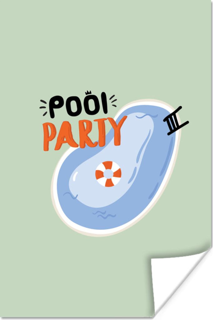MuchoWow Poster Sommer - Rettungsring - Pool 120x180 cm - Kunstposter
