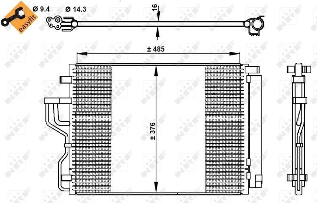 NRF 350334 - OE 976062S000 Klimakondensator mit Trockner für iX35