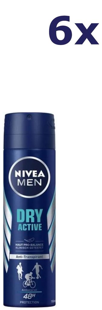 6x Nivea Deospray 150 ml For Men Dry Active