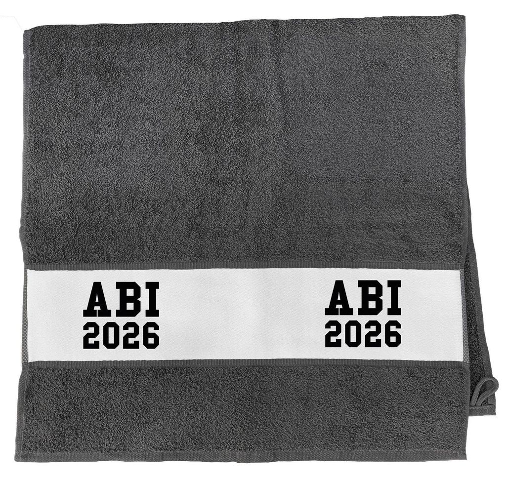 Huuraa Handtuch ABI 2026 Abitur 50x100cm Graphite Baumwolle Handtuch Geschenkidee