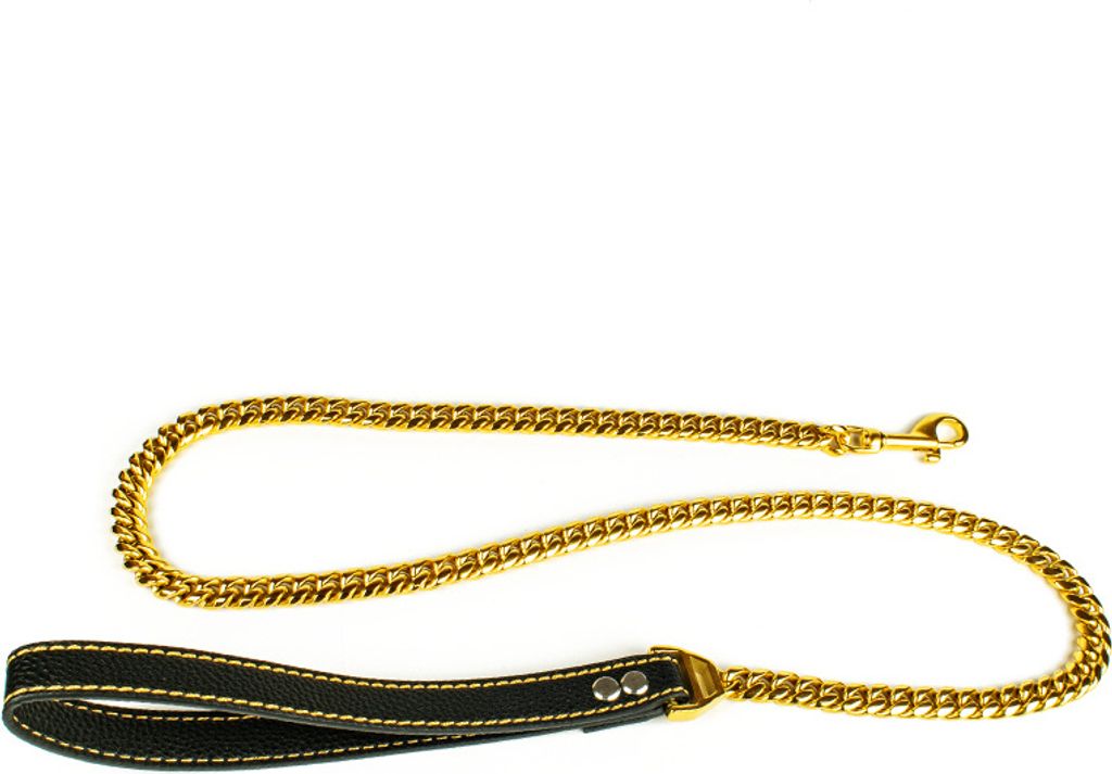 Hundeleine Tierluxe Gold Kette , Leder