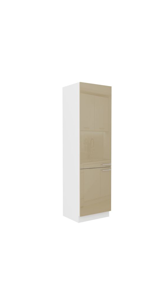 Küchen Hochschrank 60 cm Lara Cappuccino Hochglanz Produktbild 