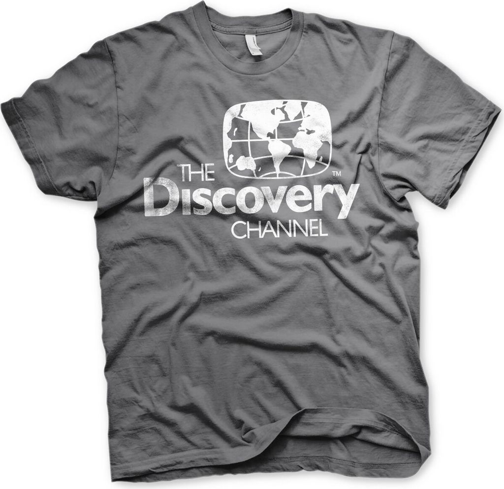 Discovery Channel Distressed Logo T-Shirt - XX-Large - DarkGrey